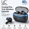 UC Urban Case Crystal Pro True Wireless Earbuds | Bluetooth 5.3 | 40H Battery Backup | HD Stereo Sound | Smart Touch Control | Crystal Grey