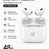 UC Urban Case UC-PRO2 ANC True Wireless Earbuds | Bluetooth 5.6 | Active Noise Cancellation | 48 Hours Playback | USB Type-C Fast Charging | HD Calling | White