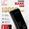 UC Urban Case PB-07 10000mAh Power Bank | LED Digital Display | Built-in USB Type-C, Lightning & Micro USB Cables | Dual USB Output | Portable Fast Charging | Black