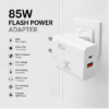 UC Urban Case 85W Flash Power Adapter | USB-C PD + USB-A Fast Charger | SuperVOOC, QC & PD Support | Dual Port Wall Charger | White