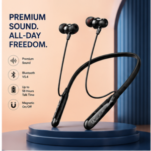 UC Urban Case UBT-12 Wireless Bluetooth Neckband Earphones | 100H Playback | Bluetooth 5.4 | USB Type-C Fast Charging | Magnetic Earbuds | Black