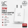 UC Urban Case 20W USB-C Power Adapter | USB-C PD Fast Charger | Compact Wall Charger for iPhone, Android & More | White
