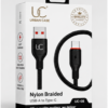 UC Urban Case UC-08 Nylon Braided USB-A to USB Type-C Fast Charging Cable | High-Speed Data Sync | Durable Braided Charging Cable | Black