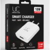 UC Urban Case TC-5 18W Smart Charger | 3.4A Fast Charging USB Wall Adapter | USB-A Power Adapter | White