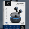 UC Urban Case Crystal Pro True Wireless Earbuds | Bluetooth 5.3 | 40H Battery Backup | HD Stereo Sound | Smart Touch Control | Crystal Grey