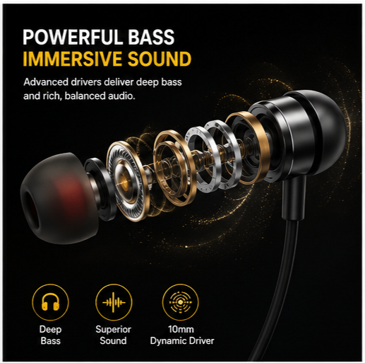 UC Urban Case Z3 Wireless Bluetooth Neckband | Bluetooth 5.4 | 60H Music Playback | 70H Talk Time | USB Type-C Fast Charging | Magnetic Earphones | Black