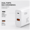 UC Urban Case 80W Flash Power Adapter | USB-A Fast Charger | SuperVOOC, Flash Charge & QC Support | Compact Fast Charging Wall Adapter | White
