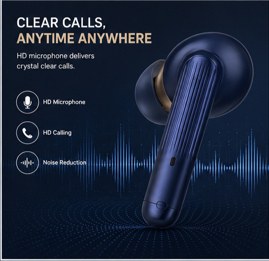 UC Urban Case Sky True Wireless Earbuds | Bluetooth 5.3 | 48H Battery Backup | HD Stereo Sound | Smart Touch Control | FREE Silicone Protective Case | Sky Blue