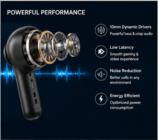 UC Urban Case Crystal Pro True Wireless Earbuds | Bluetooth 5.3 | 40H Battery Backup | HD Stereo Sound | Smart Touch Control | Crystal Grey