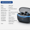 UC Urban Case Crystal Pro True Wireless Earbuds | Bluetooth 5.3 | 40H Battery Backup | HD Stereo Sound | Smart Touch Control | Crystal Grey
