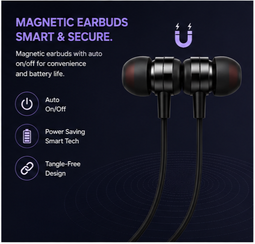 UC Urban Case Z4 Wireless Bluetooth Neckband | Bluetooth 5.4 | 60H Music Playback | 70H Talk Time | USB Type-C Fast Charging | Magnetic Earphones | Black