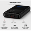 UC Urban Case PB-07 10000mAh Power Bank | LED Digital Display | Built-in USB Type-C, Lightning & Micro USB Cables | Dual USB Output | Portable Fast Charging | Black